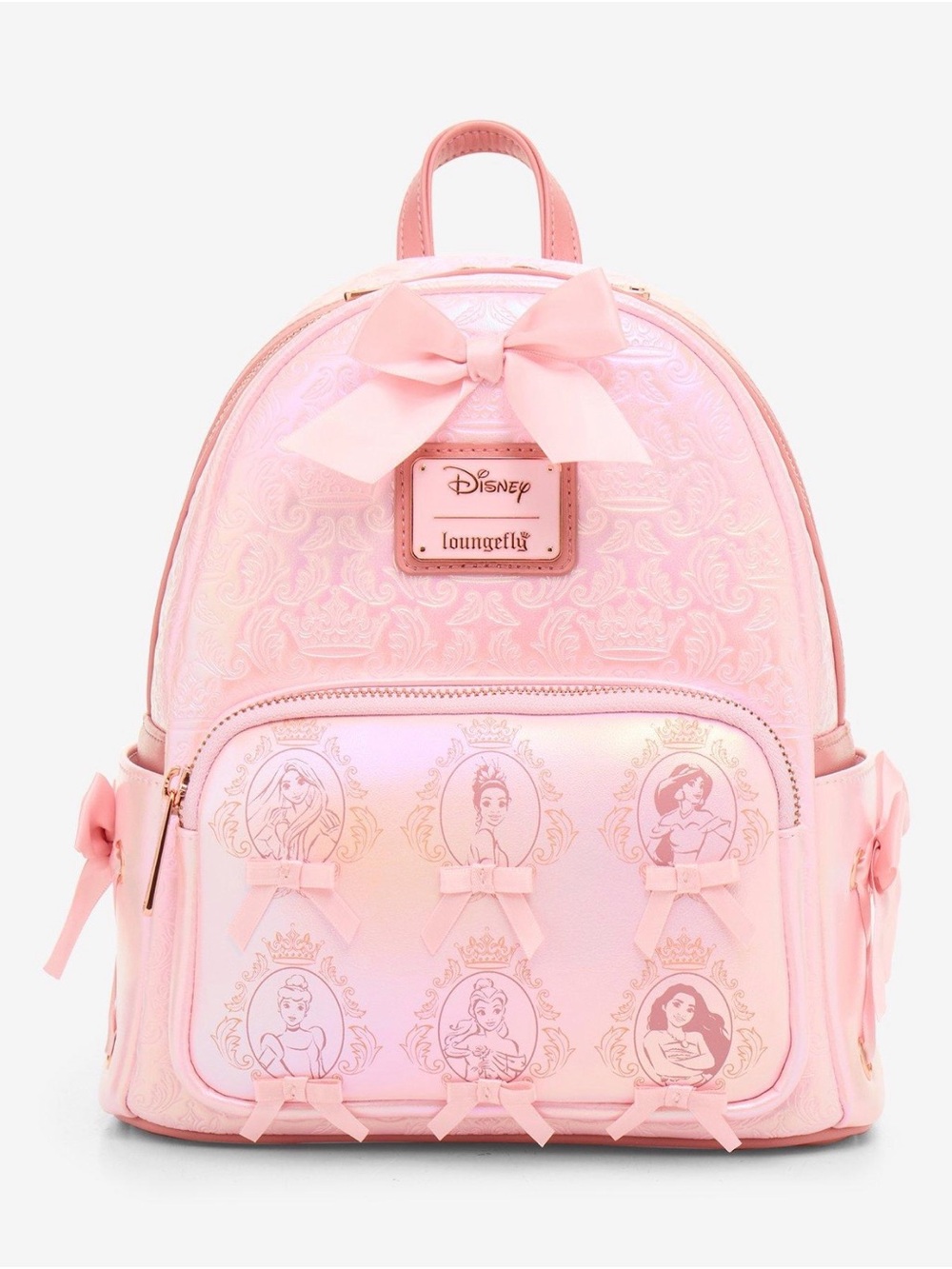 New Loungefly Disney Princess Cameo Pink Portraits Tonal Mini Backpack